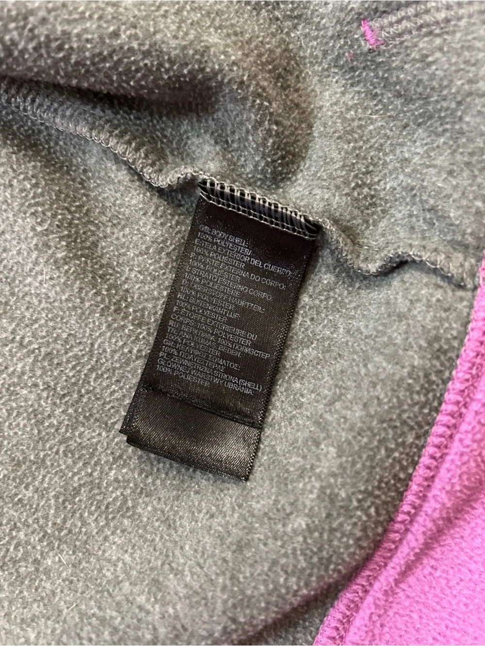 The North Face Purple & Gray Kids Hooded Fleece Jacket